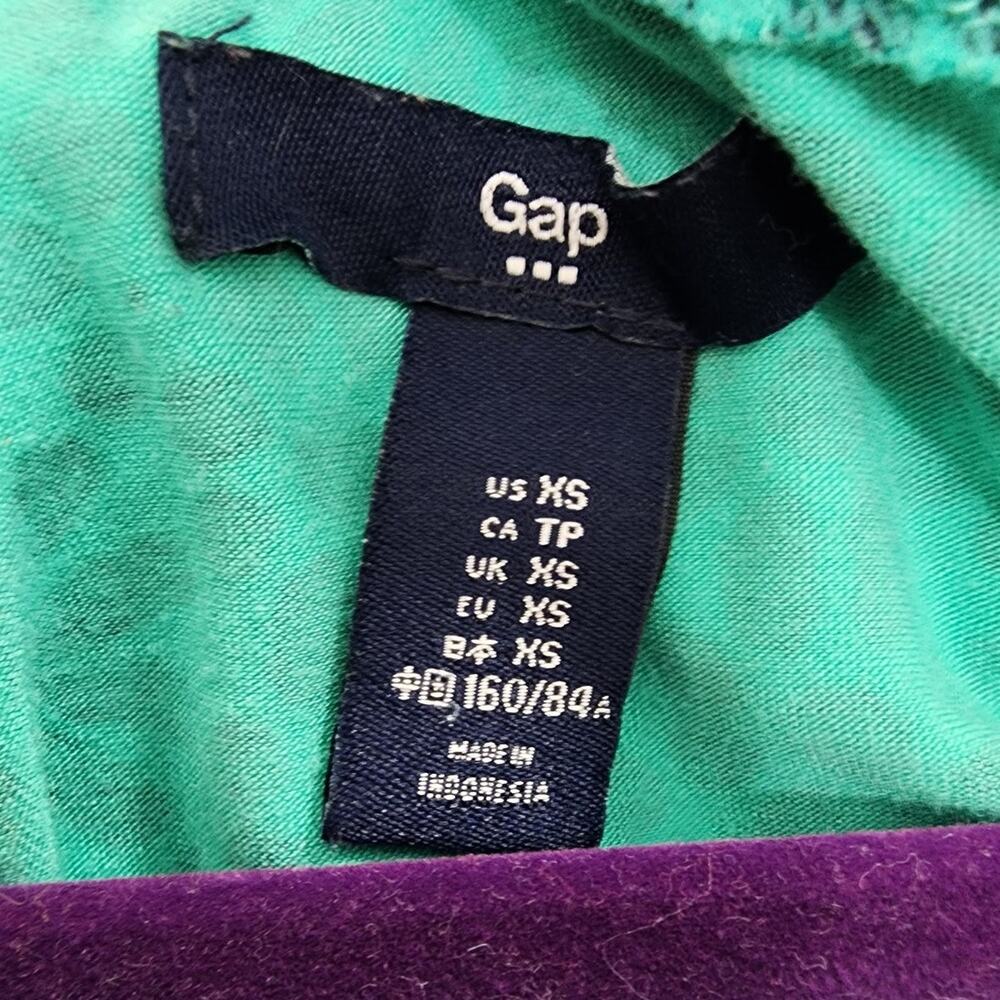 GAP Dress Womens XS Green Blue Sleeveless Halter‎ Elastic Waist Maxi Stretch - Picture 5 of 10